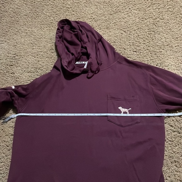 Pink Victoria Secret maroon hooded top with “Pink” sequin lettering Ladies Sz M - Picture 10 of 15